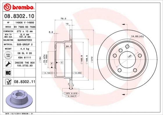 Brake Disc (08.8302.10)