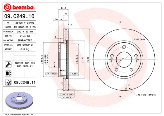 Brake Disc (09.C249.11)