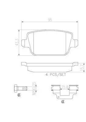 Brake Pad Set, disc brake (P44016N)