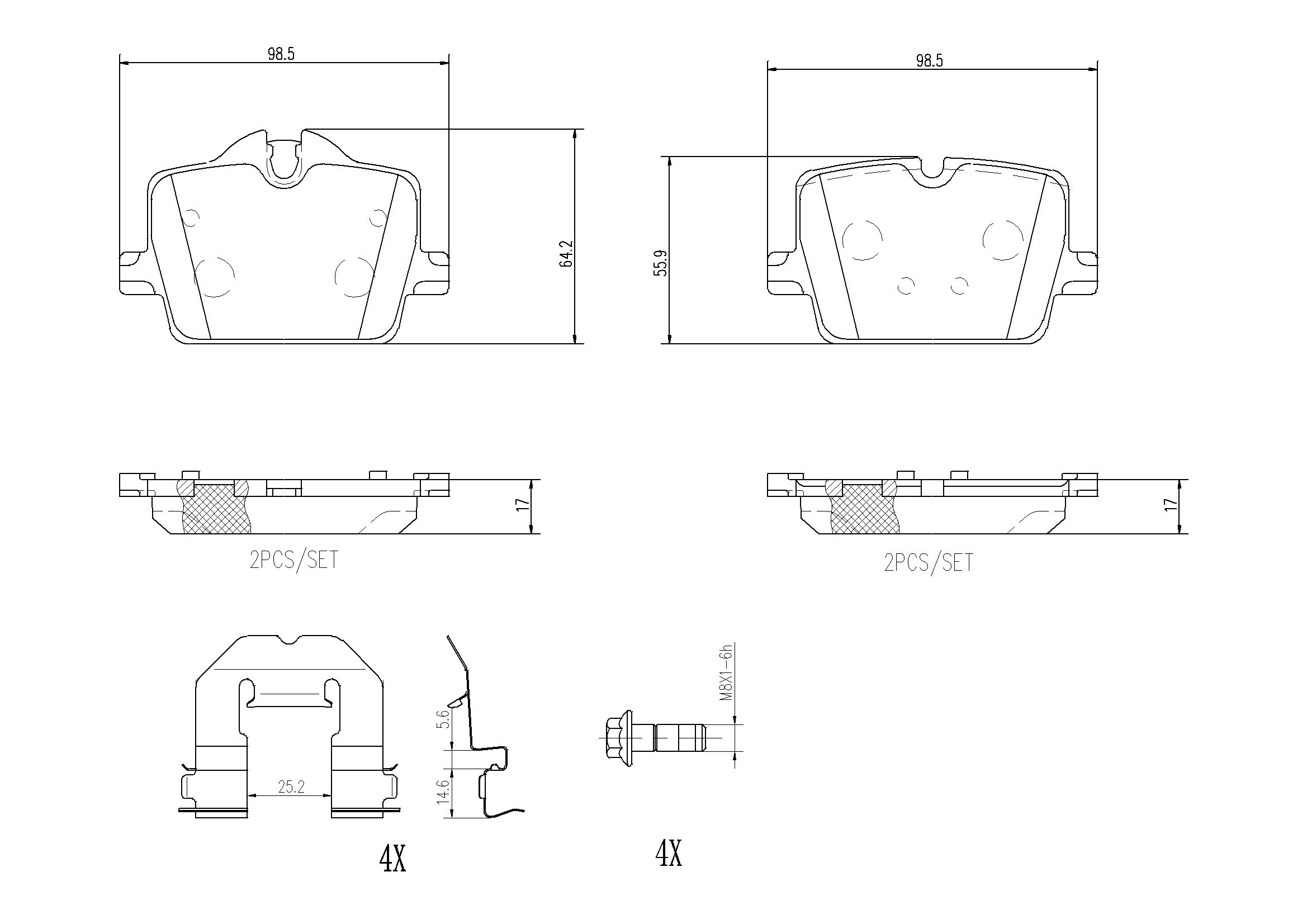 Brake Pad Set, disc brake (P06114N)