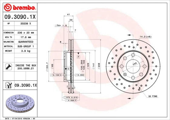 Brake Disc (09.3090.1X)