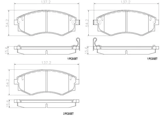 Brake Pad Set, disc brake (P15011N)