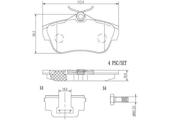 Brake Pad Set, disc brake (P61095N)