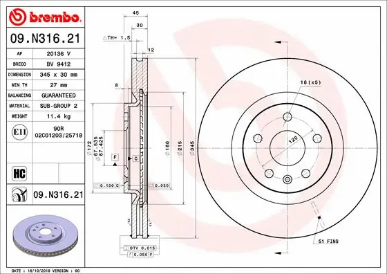 Brake Disc (09.N316.21)