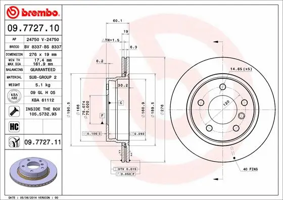 Brake Disc (09.7727.10)