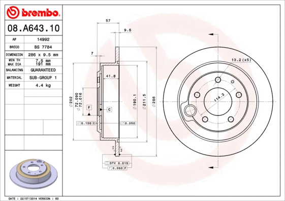 Brake Disc (08.A643.10)