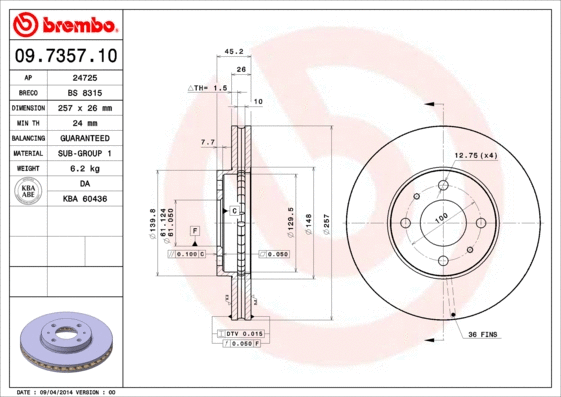 Brake Disc (09.7357.10)