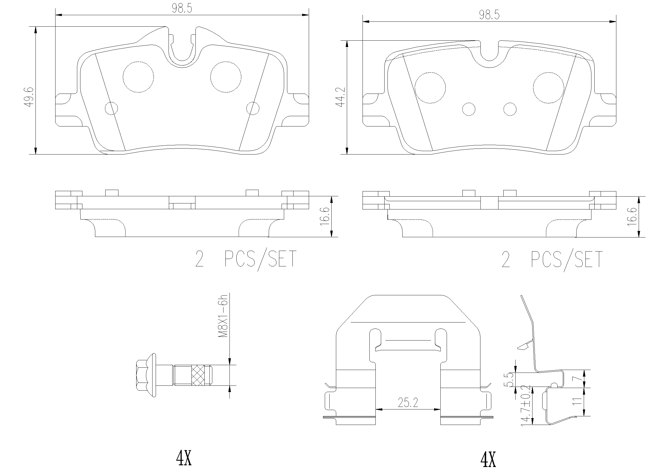 Brake Pad Set, disc brake (P06113N)