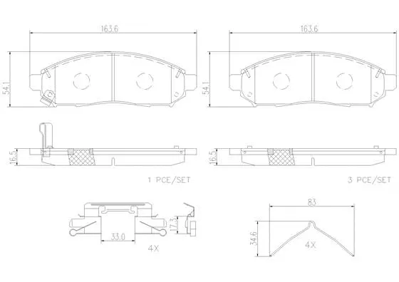 Brake Pad Set, disc brake (P56059N)