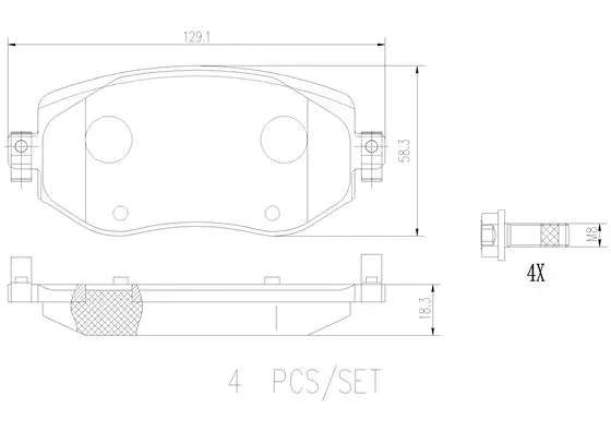 Brake Pad Set, disc brake (P68068N)