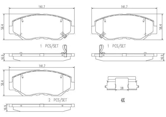 Brake Pad Set, disc brake (P28035N)