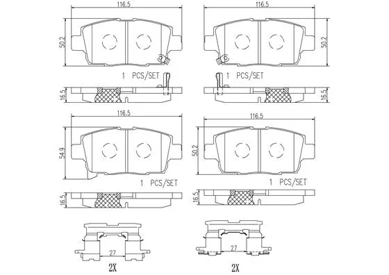 Brake Pad Set, disc brake (P99004N)