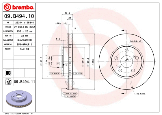 Brake Disc (09.B494.10)