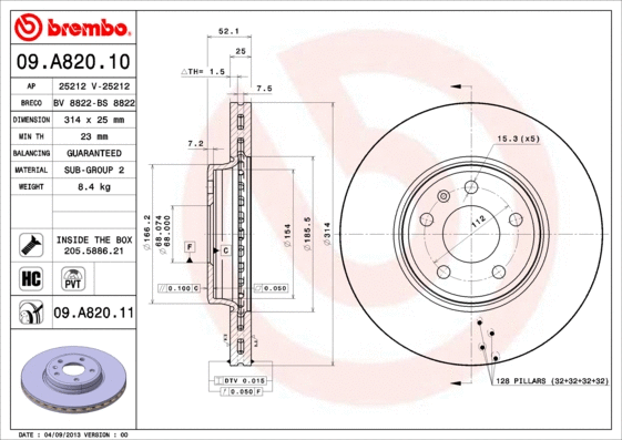 Brake Disc (09.A820.10)