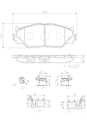 Brake Pad Set, disc brake (P83074N)