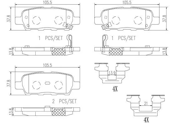 Brake Pad Set, disc brake (P56046N)