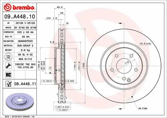 Brake Disc (09.A448.10)