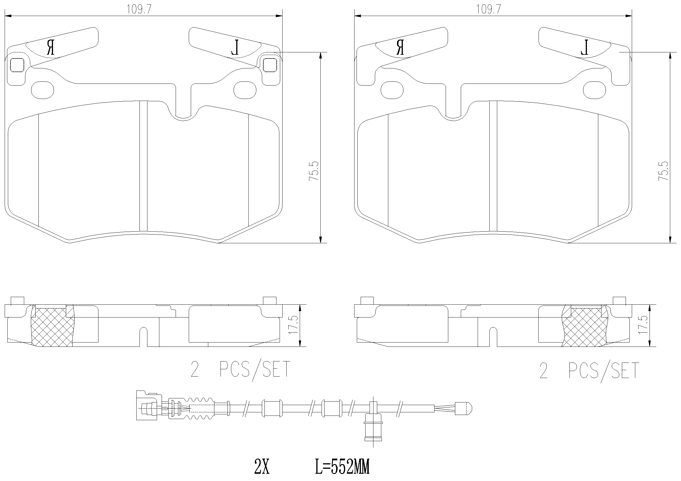 Brake Pad Set, disc brake (P83164N)