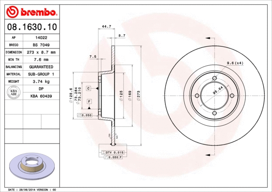 Brake Disc (08.1630.10)