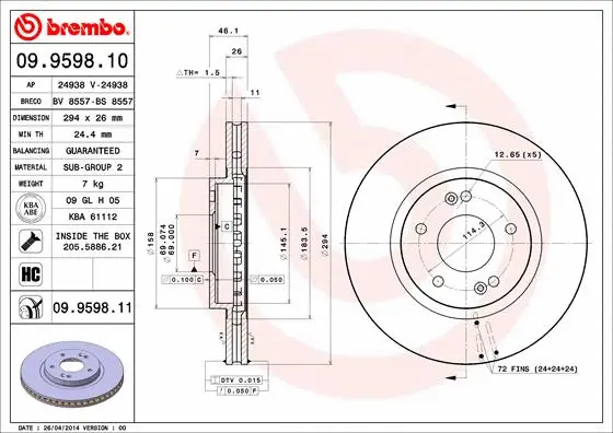 Brake Disc (09.9598.10)