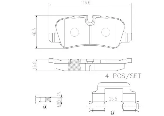 Brake Pad Set, disc brake (P44013N)