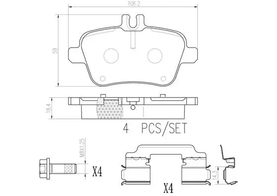 Brake Pad Set, disc brake (P50135N)