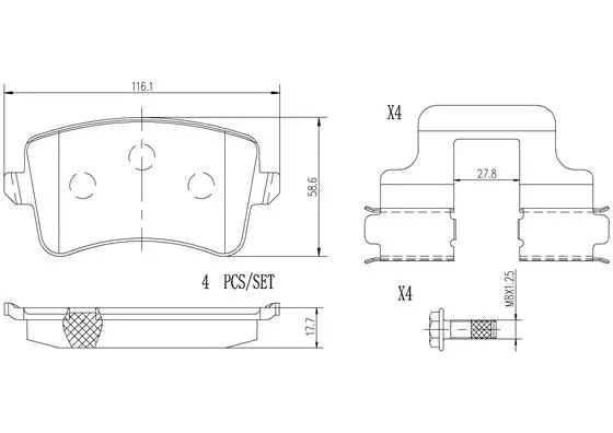 Brake Pad Set, disc brake (P85100N)