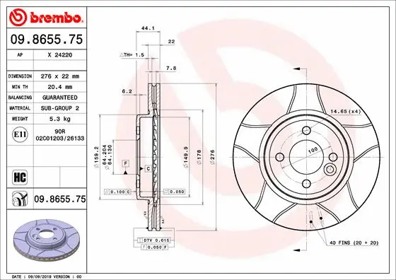 Brake Disc (09.8655.75)