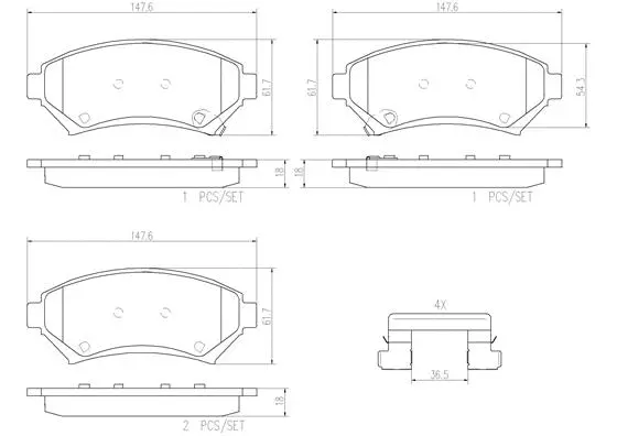 Brake Pad Set, disc brake (P59028N)