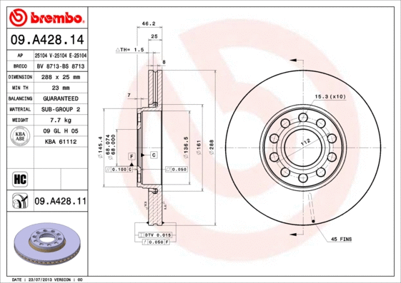Brake Disc (09.A428.11)