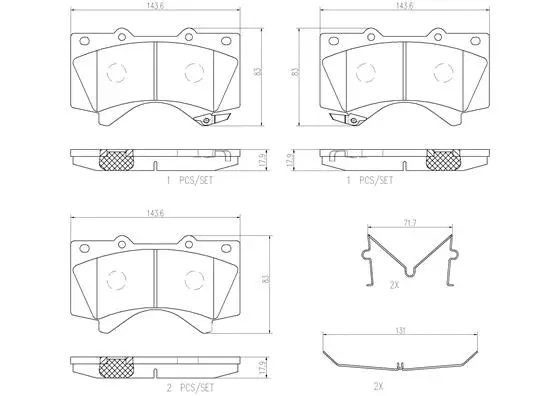 Brake Pad Set, disc brake (P83107N)