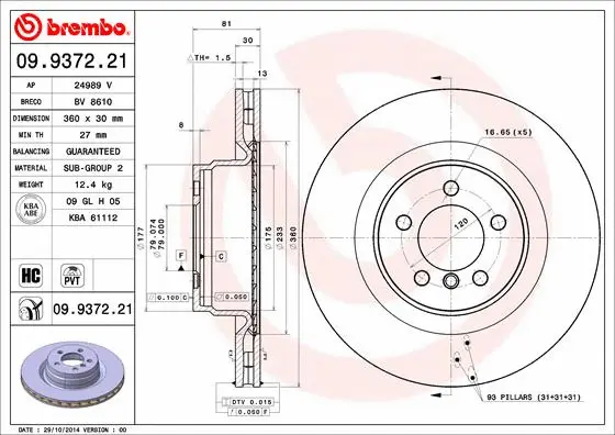 Brake Disc (09.9372.21)