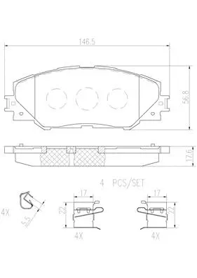 Brake Pad Set, disc brake (P83071N)