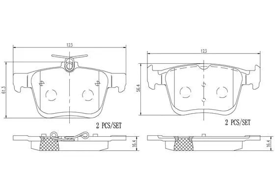 Brake Pad Set, disc brake (P85125N)