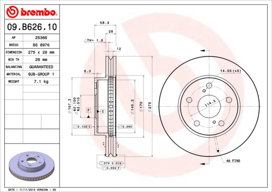 Brake Disc (09.B626.10)