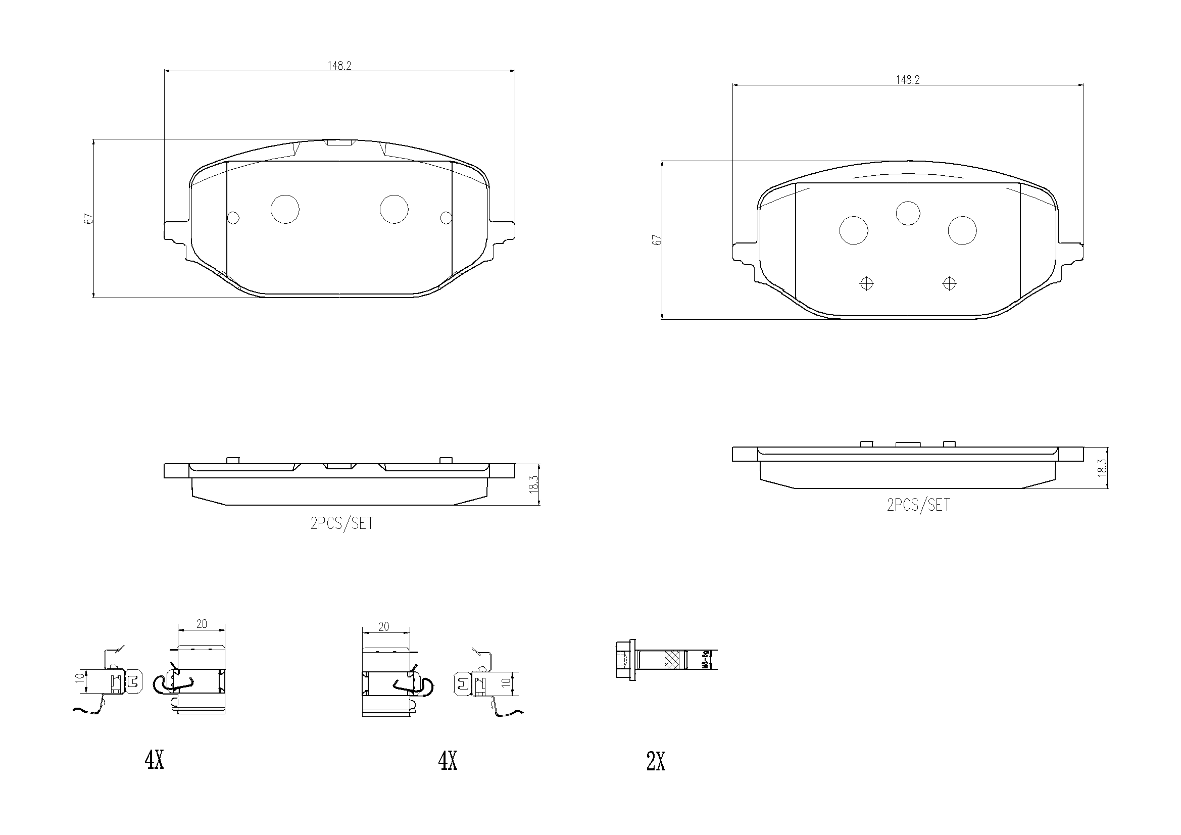 Brake Pad Set, disc brake (P61142N)