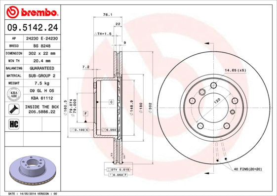 Brake Disc (09.5142.24)