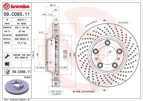 Brake Disc (09.C093.11)