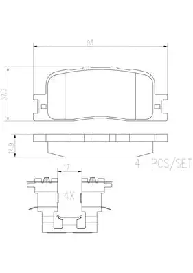 Brake Pad Set, disc brake (P83088N)