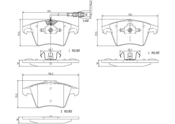 Brake Pad Set, disc brake (P85082N)