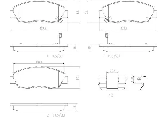 Brake Pad Set, disc brake (P28042N)