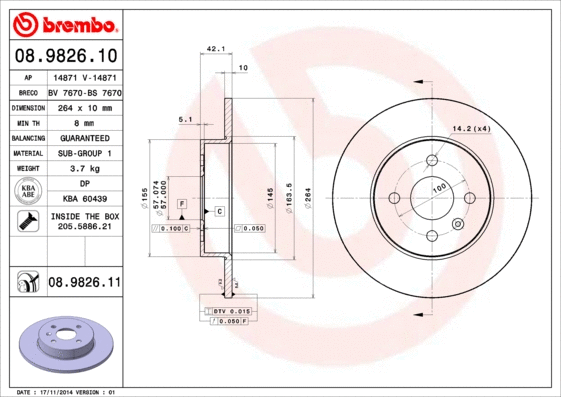 Brake Disc (08.9826.10)