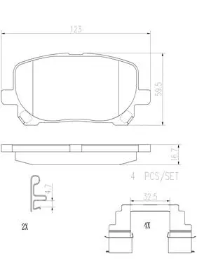 Brake Pad Set, disc brake (P83061N)
