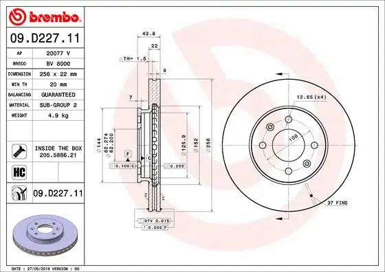 Brake Disc (09.D227.11)