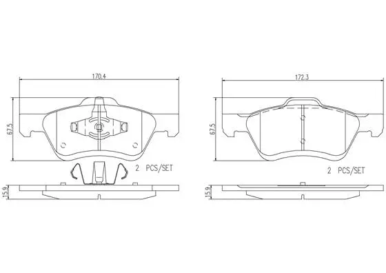Brake Pad Set, disc brake (P24116N)