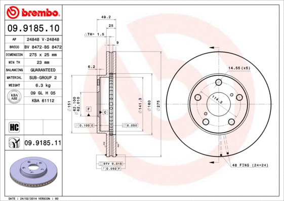 Brake Disc (09.9185.10)