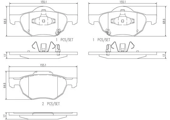 Brake Pad Set, disc brake (P28036N)
