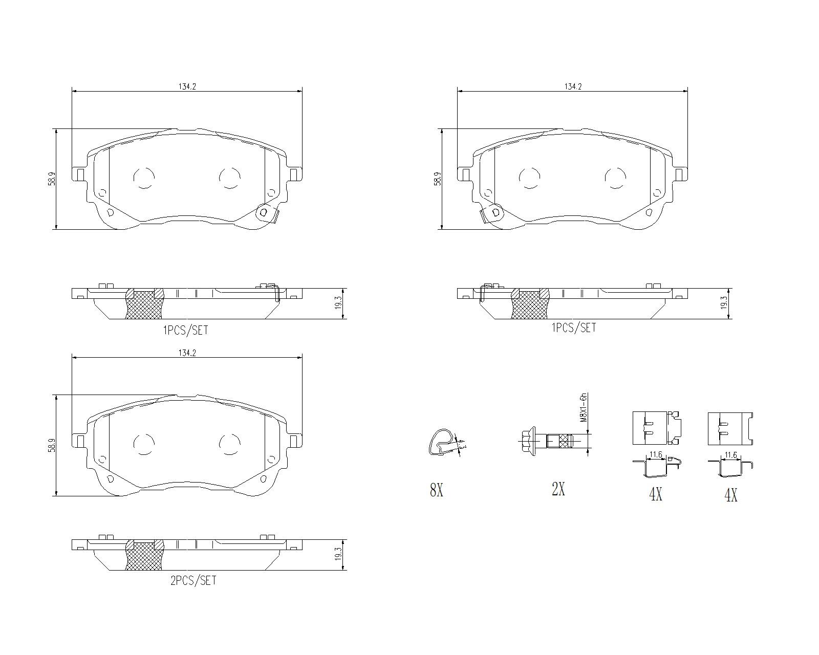Brake Pad Set, disc brake (P83177N)