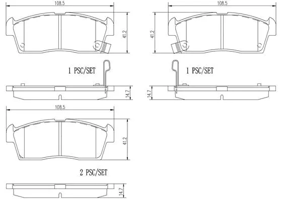 Brake Pad Set, disc brake (P61108N)