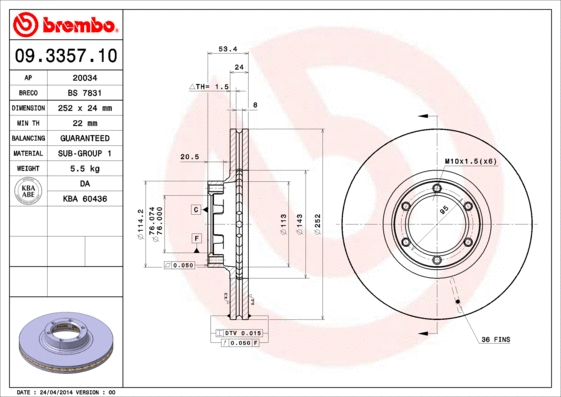 Brake Disc (09.3357.10)